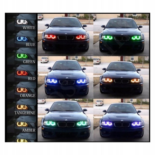 RGB „Angel Eyes“ LED žiedai BMW E36 / E38 / E39 / E46 su nuotolinio valdymo pultu